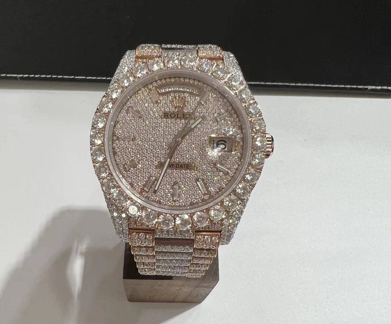 Iced Out VVS Moissanite Diamond Rolex Bust Down Luxury Watch (Pass Diamond Tester)