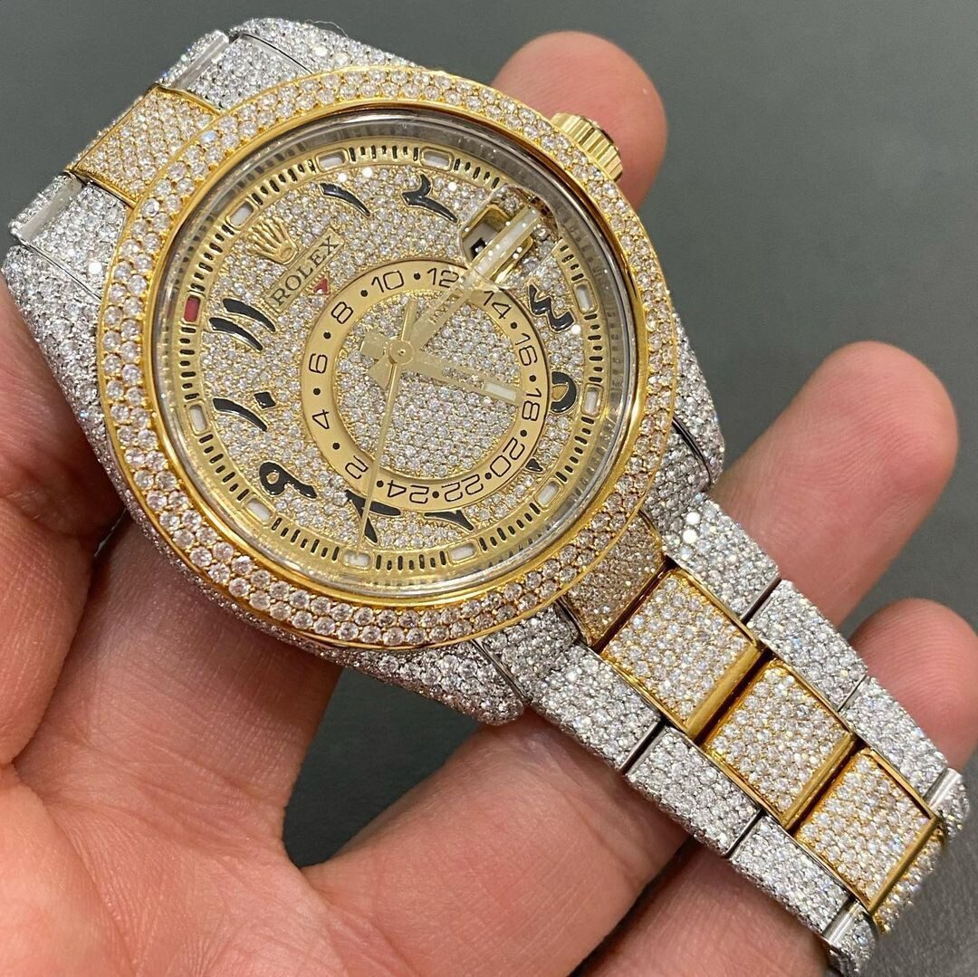 Iced Out VVS Moissanite Diamond Rolex Bust Down Luxury Watch (Pass Diamond Tester)