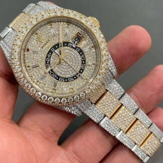 Iced Out VVS Moissanite Diamond Rolex Bust Down Luxury Watch (Pass Diamond Tester)