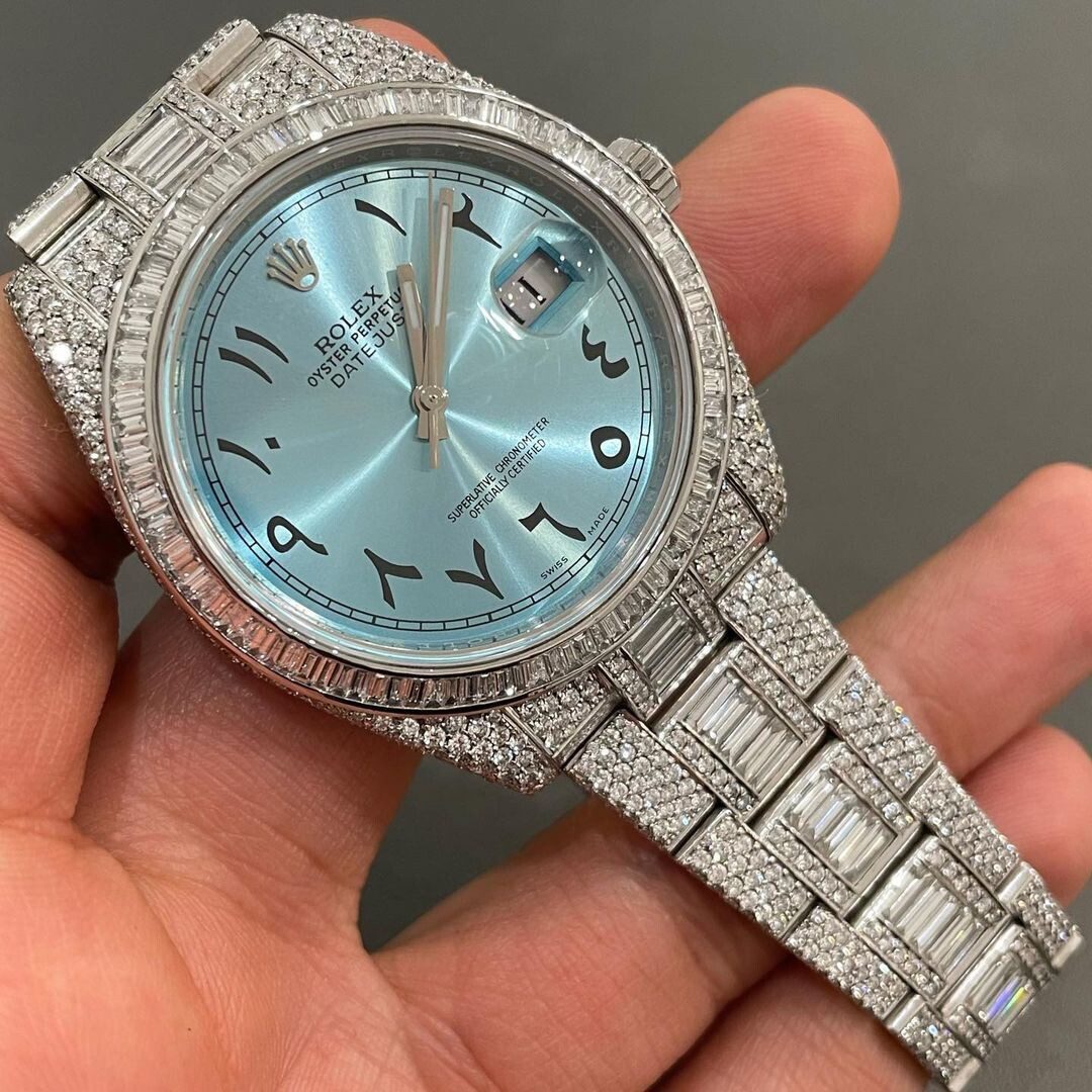 Iced Out VVS Moissanite Diamond Rolex Bust Down Luxury Watch (Pass Diamond Tester)