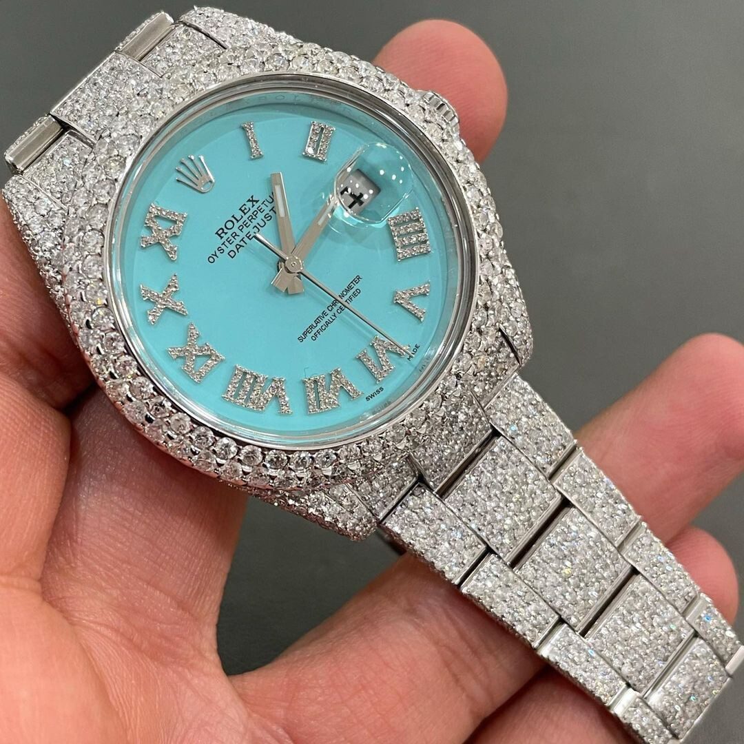Iced Out VVS Moissanite Diamond Rolex Bust Down Luxury Watch (Pass Diamond Tester)