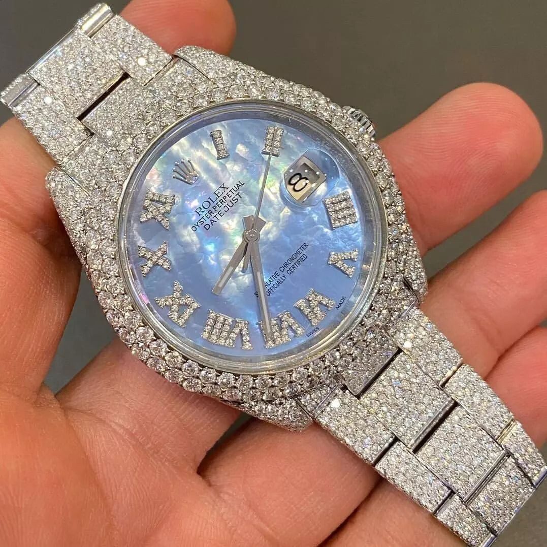 Iced Out VVS Moissanite Diamond Rolex Bust Down Luxury Watch (Pass Diamond Tester)
