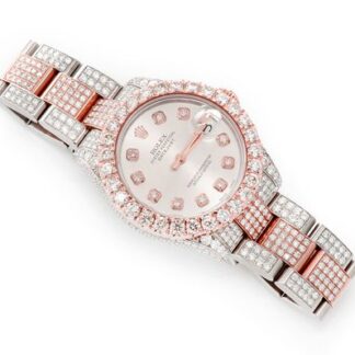 Two Tone Rolex Diamond Watch for Men