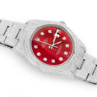 41mm Red Dials Moissanite Diamond Rolex Datejust Price