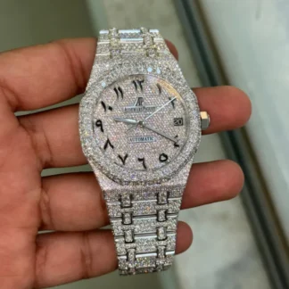 Moissanite Audemars Piguet Royal Oak Arabic Iced Out Diamond Watch